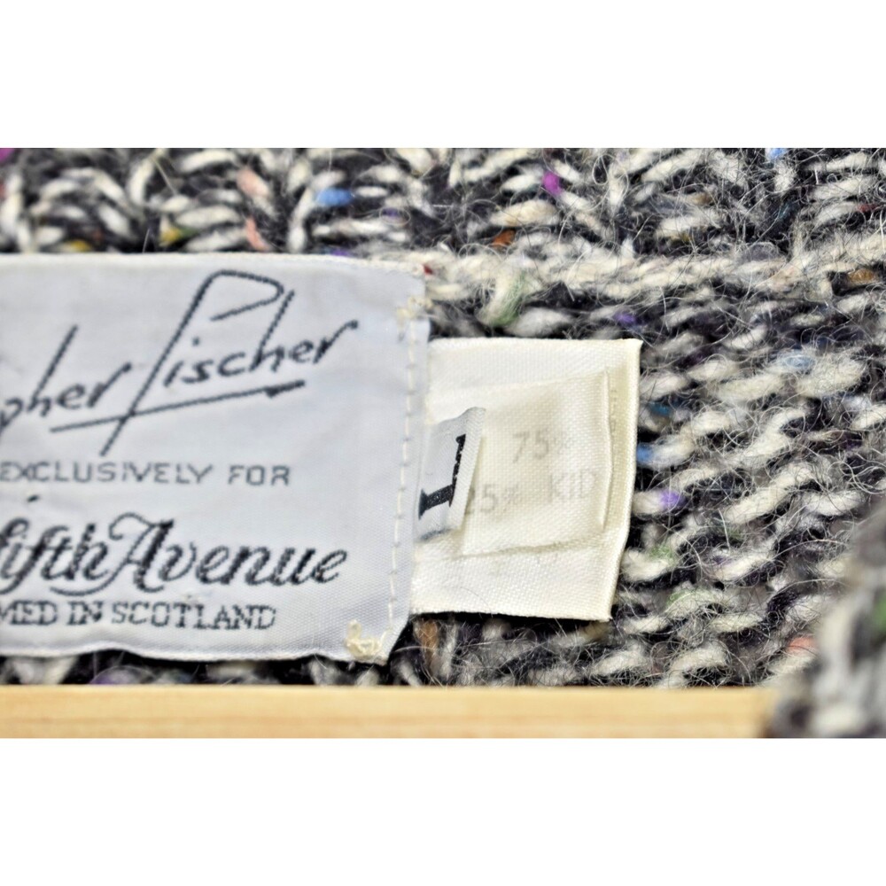 Vintage Christopher Fischer Wool Mohair Cable Knit Sweater Size L - Picture 9 of 15